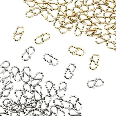 100x S-Hook Clasps S Hooks Necklace Clasp Connectors For Necklace Jewelry Making • $8.39