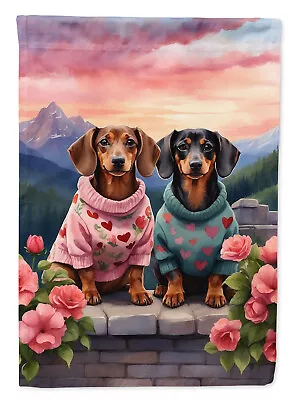 Dachshund Two Hearts Flag Garden Size DAC4636GF • $16.99