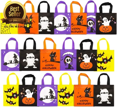 £13.99 • Buy Halloween Non-Woven Bags Trick Or Treat Tote Bag Goodie Bags 8inch X 8inch 24pcs