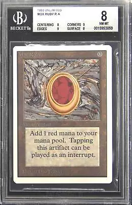 1993 Unlimited Mox Ruby Rare Magic: The Gathering Card BGS 8 • $6999.99