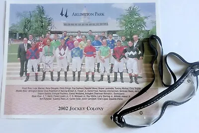 2002 Arlington Park Jockey Colony Autographed Photo & Horse Racing Goggles-IL • £13.25