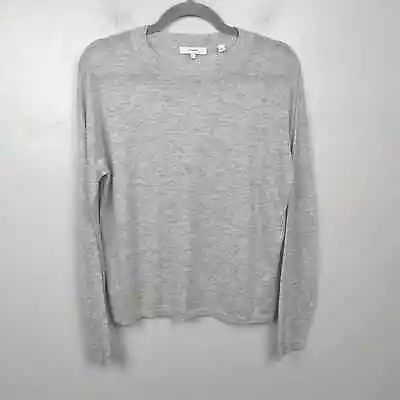 Vince Long Sleeve Sweater Tee Womens Medium Lightweight Gray Wool Cashmere Blend • $29