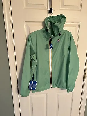 NWT K-Way UNISEX Le Vrai 3.0 Claude Lightweight Jacket WINDBREAKER GREEN XS • $76.50