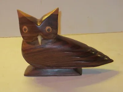 Mid-Century Modern Wooden Owl Figurine Sculpure • $24.90