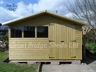 14x8 Reverse Apex Shed   (LogLap T&G) • £1800