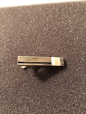 Antique Silver Tone And Mother Of Pearl Square Tie Bar Clip • $10