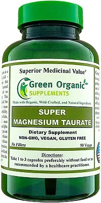 Magnesium Taurate High Absorbable 90 VCaps Non-GMO Vegan & Gluten Free • $24.98