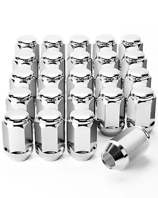 OMT 24-Piece 1/2-20 Lug Nuts Chrome With Hex Tuner 1.4 Inches Length With Cone  • $26.23