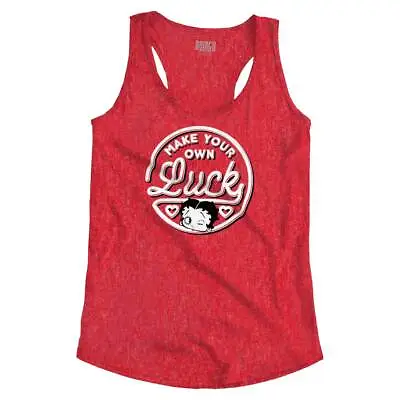 Betty Boop Make Your Own Luck Retro Cartoon Womens Racerback Tank Tops Shirts • $23.99