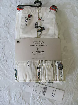 J Crew Boxers Fishing Ornaments-Natural - Woven Cotton Shorts-Men's XS (26-28) • $22.39