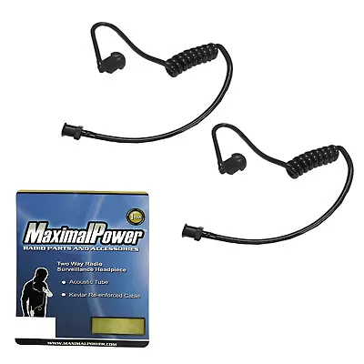 MaximalPower Black Twist Replacement Acoustic Tube For 2-Way Radio Headset (2PK) • $11.98