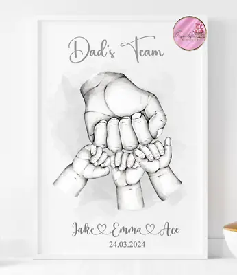 Personalised Team Daddy Dad Fist Pump Family Birthday Fathers Day Presents Gift • £4.85