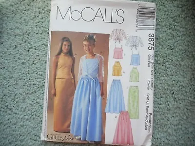 McCall's 3875 Girls Plus Lined Tops Cover-up Skirts 10 1/2 - 16 1/2 UNCUT (P) • $2.50