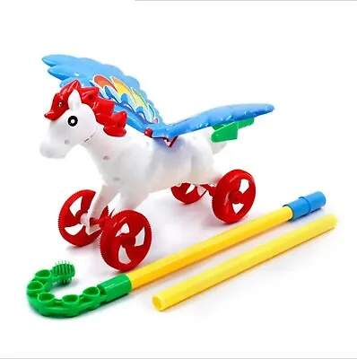 Horse Toys For Kids Puzzle Baby Hand Pushing Unisex Toy Push Stick Unicorn Horse • £9.99