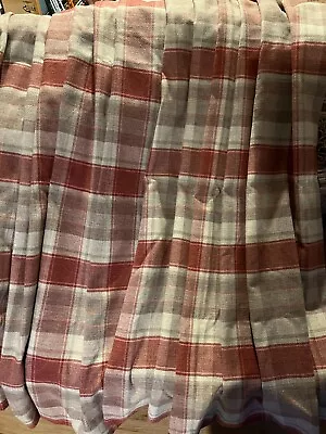 Fully Lined Woven Check Curtains - 1 Of 3 Sets Available • £10.50