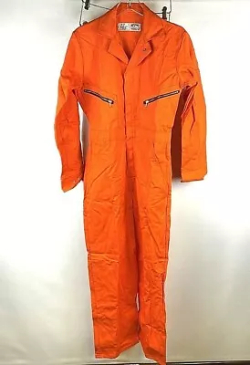 Red Kap CC18OR4 Mens Zip Front Coverall 36Reg Orange 100% Cotton • $39.95