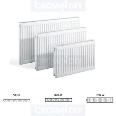 White Convector Radiator Type 11 21 22 Single Double Compact Panel Heating Steel • £34.45