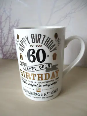 **60th Happy Birthday Mug **  By Widdop Bingham - • £3.50