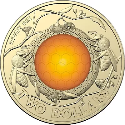 $6.99 • Buy 2022 $2 Honey Bee RARE Coloured Two Dollar Circulated Coin Honeybee Queen Circ