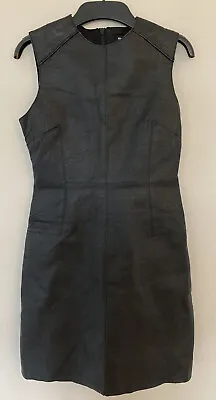 £45 • Buy River Island Design Studio Genuine Leather Shift Dress Size 10