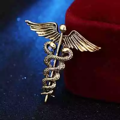 Medical Association Emblem Caduceus Brooch Lapel Pin • $6