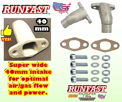 Aluminum Intake Manifold Pipe 40mm-2 Stroke Engine Motorized Bicycle Motors • $9.99