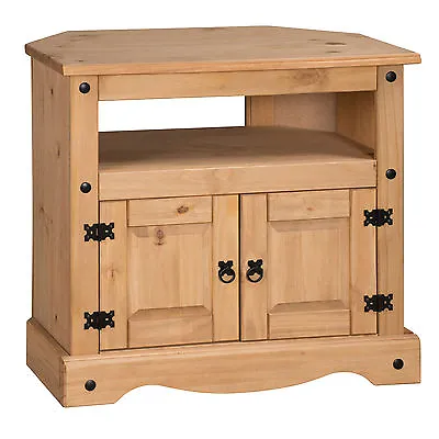 £58.99 • Buy Corona TV Unit Corner Media Cabinet Stand 2 Door Solid Pine By Mercers Furniture