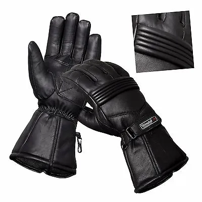 Thermal Motorbike Motorcycle Leather Gloves Waterproof Protection Winter Summer • £9.99