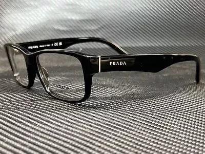 PRADA PR 16MV 1AB1O1 Gloss Black Rectangle 53 Mm Men's Eyeglasses • $137.70