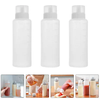  3 Pcs Plastic Spice Containers Condiment Squeeze Salad Dressing Bottle • £10.45