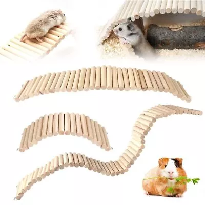 Hamster Climbing Ladder Wooden Suspension Bridge Pet Hamster Habitat Toy UK • £5.49