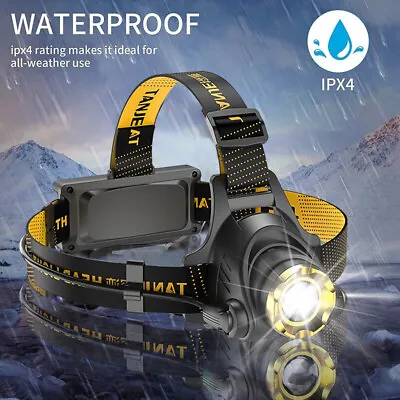 990000LM LED Headlamp Rechargeable Headlight Zoomable Head Torch Lamp Flashlight • $8.99