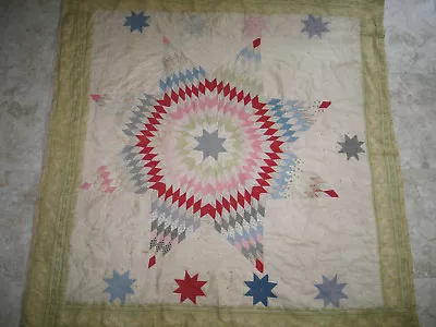 $265 • Buy Antique Quilt Star Of Bethlehem / Lone Star / Texas Star Quilt-circa Late 1800s 