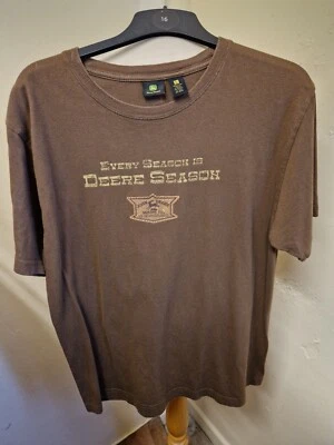 £10 • Buy John Deere Brown Print T-Shirt, Size L Large, 100% Cotton,  Every Season , GC