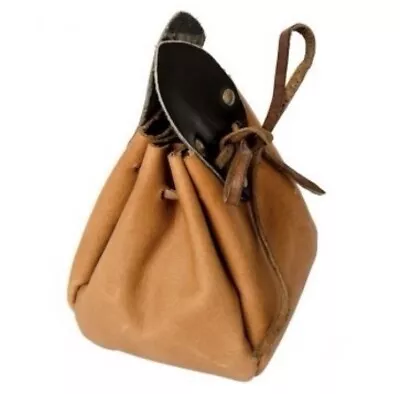 Adventurer’s Leather Coin Pouch Bag Small Medieval Reenactment Costume • £13.99