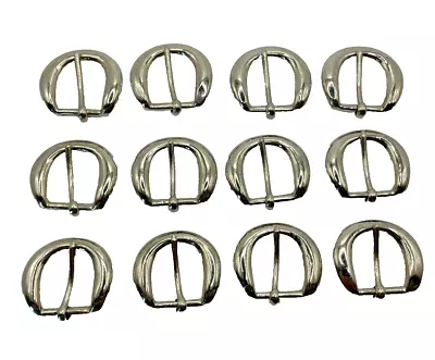Horse Tack Set Of 12 North And Judd 7/8  Nickel D Shaped Belt Buckles • $15.99