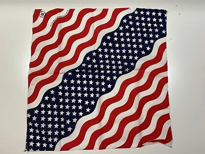 Vintage Bandana Handkerchief Scarf Biker USA Flag Crafted With Pride In America  • $13