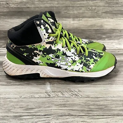 Boombah Turf Shoes Mens 11 Green Digi Camo Mid Softball Baseball Cleats Lace Up • $22.49