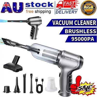 95000PA Wireless Car Vacuum Cleaner Handheld Vaccum Mini Power Suction Dust Blow • $46.99