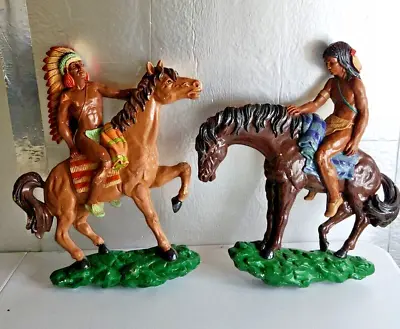 Set Of 2 1962 Universal Statuary Corp Indian Chief & Warrior Wall Hanging 21  • $53.99