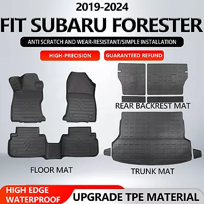 For 2019-2024 Subaru Forester Cargo Liners Trunk Mat Backrest Mats Anti-Slip • $147.59