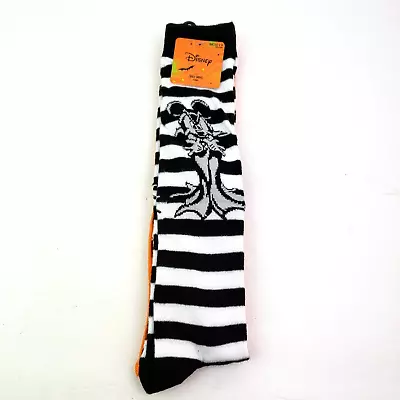 Disney Mickey Mouse Womens Size 4-10 Black Orange Halloween Knee High Socks 2 Pk • $15.01