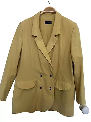 Vintage Taking Shape Women Jacket Blazer Cotton Yellow Size 16 Relax Fit • $35