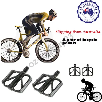 1 Pair Bicycle Pedals MTB Mountain Road Bike Cycling Flat Pedal Aluminum Alloy • $16.68