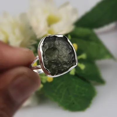 Czech Republic Authentic Moldavite Ring 925 Sterling Silver Healing Jewelry • $67.50