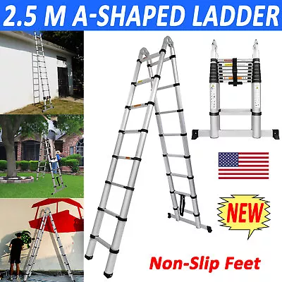 5M Multi Purpose Aluminum Telescopic Ladder Folding Extension Step Non-Slip • $117.42