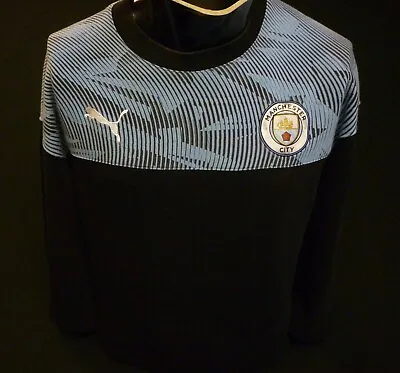Manchester City Football Training Sweatshirt Puma Size M • £18.95