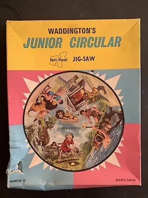 Vintage Waddington’s Junior Circular Jigsaw Puzzle Aesop’s Fables 1960’s Rare • £2.50