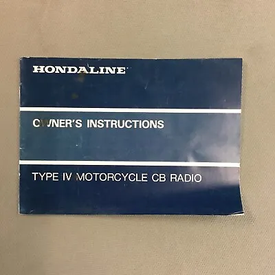 Used Honda Type Iv Motorcycle Cb Radio Owner’s Instructions • $18