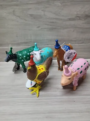 $11.99 • Buy Target Bullseye Farm Animals Party Hats Lot Of 5 Pig Cow Horse Chicken  Sheep